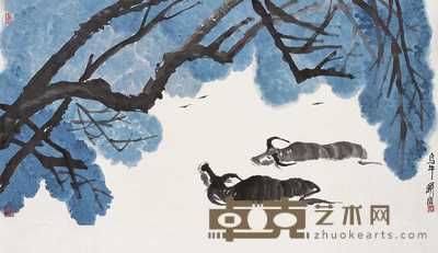 林曦明 乌牛 镜心 70×137.2cm
